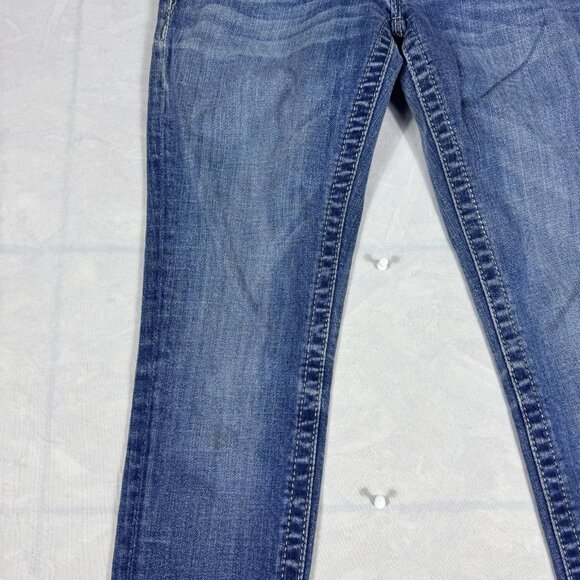 Miss Me Skinny Jeans Womens Blue Deinm Studded Whiskering Pockets Outdoor 25 - Picture 7 of 16